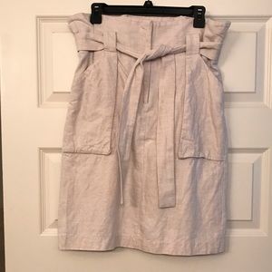 H&M Linen blend paper bag skirt